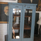 Antique blue paint pie cabinet for general store display | primitive