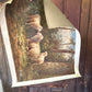 Vintage oil sheep painting on canvas