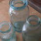 Antique early blue glass jars