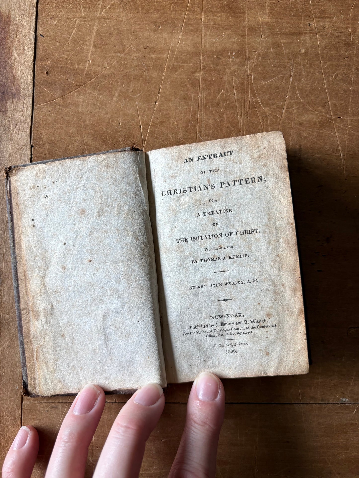 Rare Methodist Founder John Wesley Extract of Imitation of Christ 1830