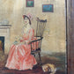 Antique painting of woman in pink dress