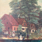 Antique oil painting on canvas | landscape cottage
