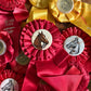 Vintage fair horse showing ribbons
