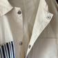 Vintage French chore coat reworked with French ticking stripe fabric