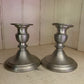 Antique pewter candlestick holder set