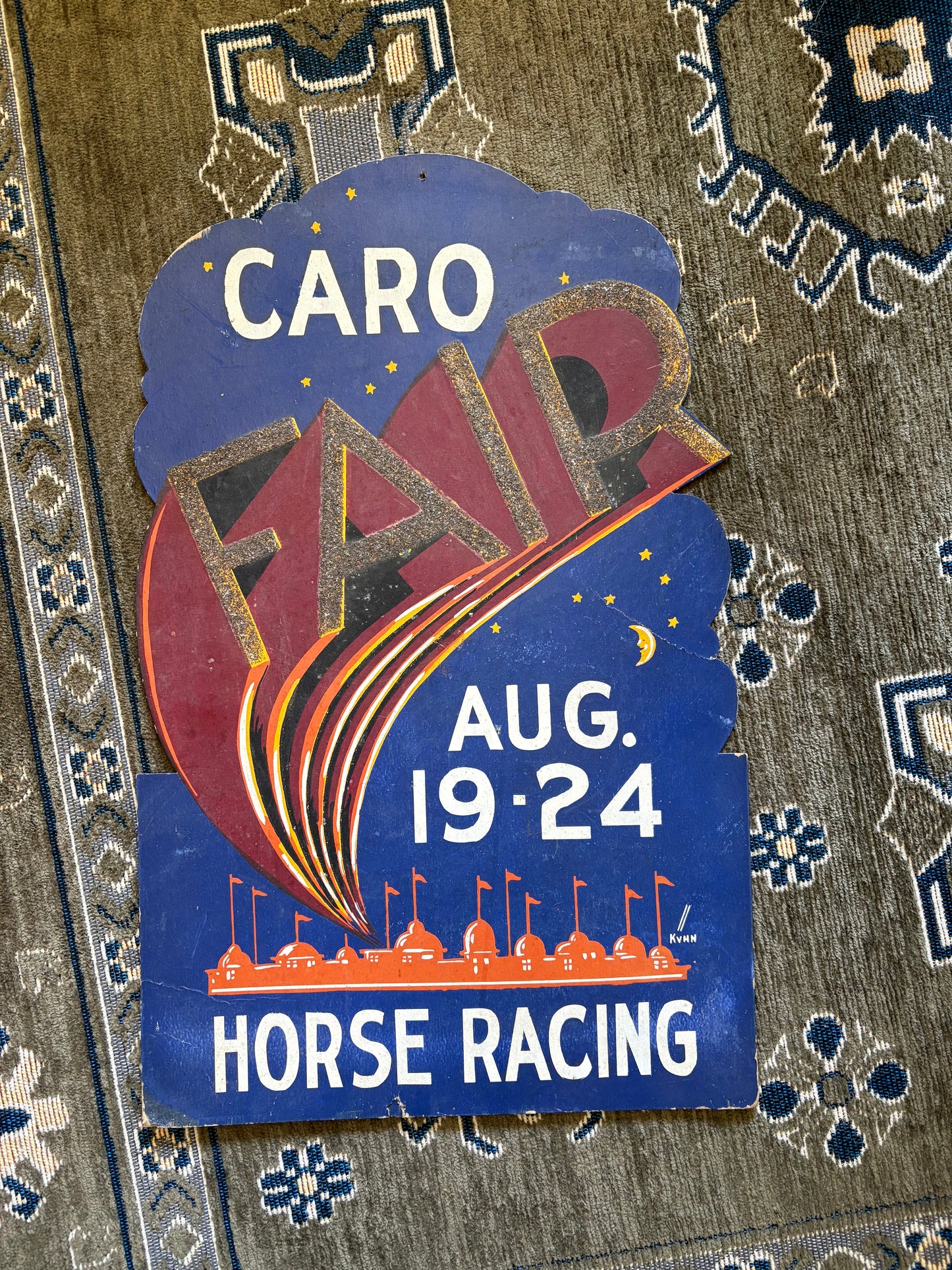 Vintage Fair cardboard poster | horse racing