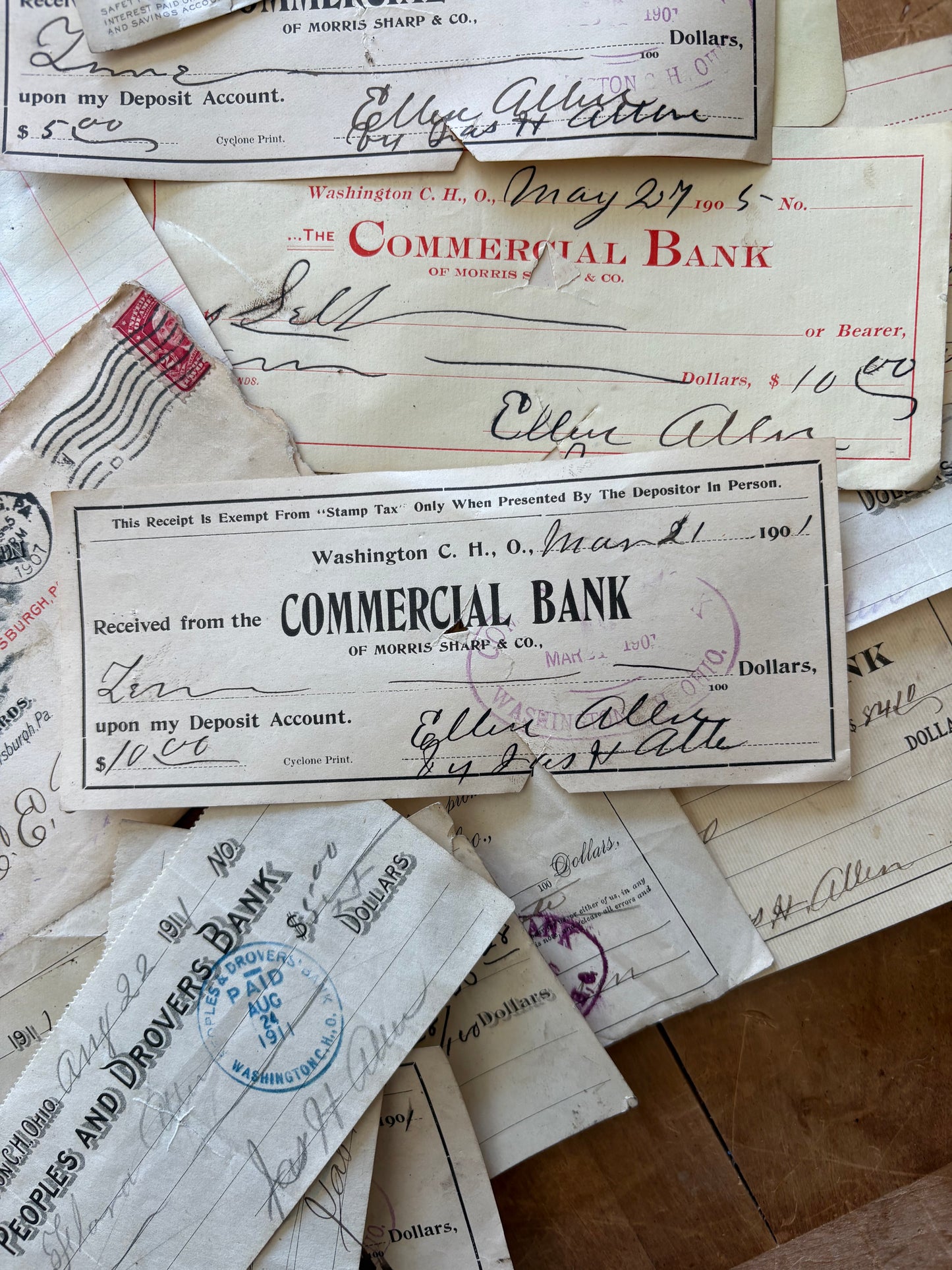 American paper ephemera | bank checks, receipts, and invoices from Ohio businesses dated between 1889 and 1916