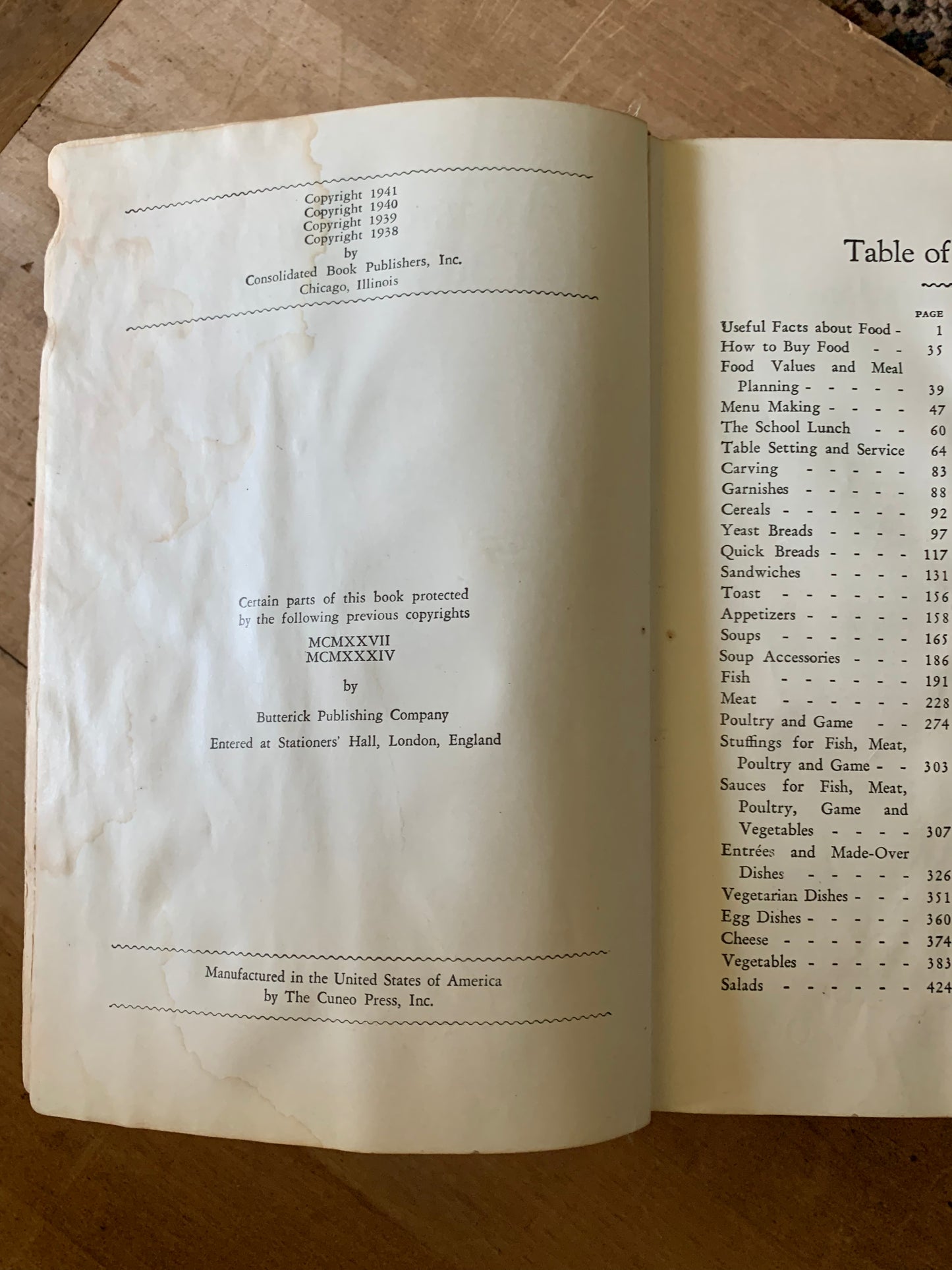 Vintage tabbed cook book