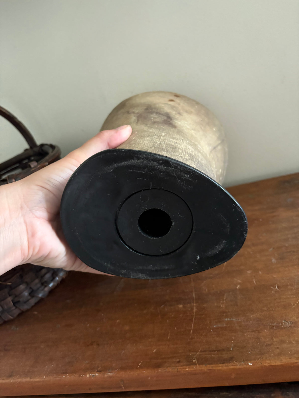 Antique canvas mannequin head form