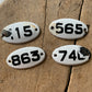 Vintage French enamel number tags