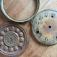 Vintage metal clock face set of two