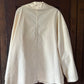 Vintage French chore coat reworked with French ticking stripe fabric