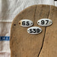 Vintage French enamel number tags