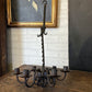 Antique wrought iron candle chandelier
