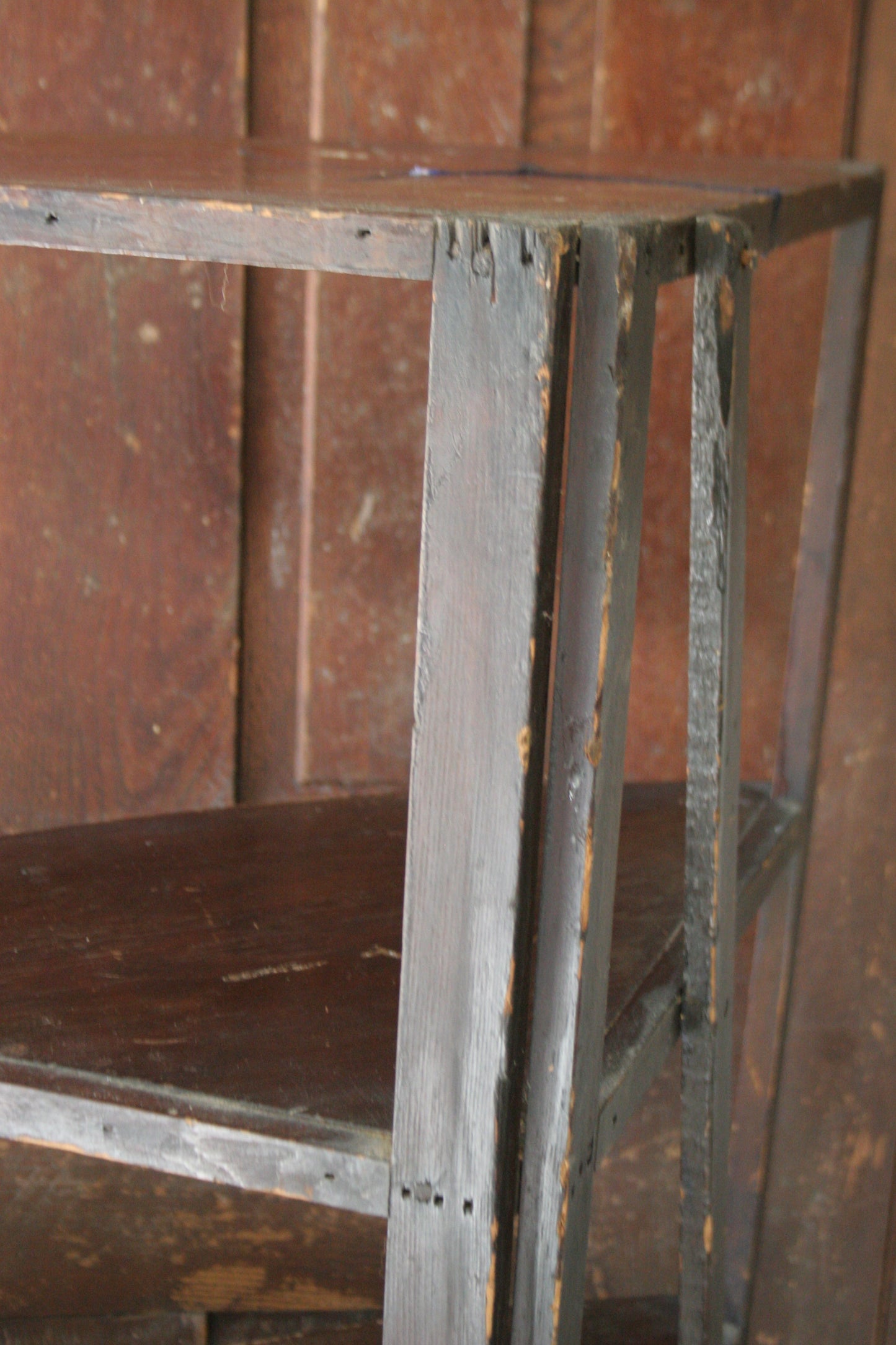 Antique primitive wooden corner shelf