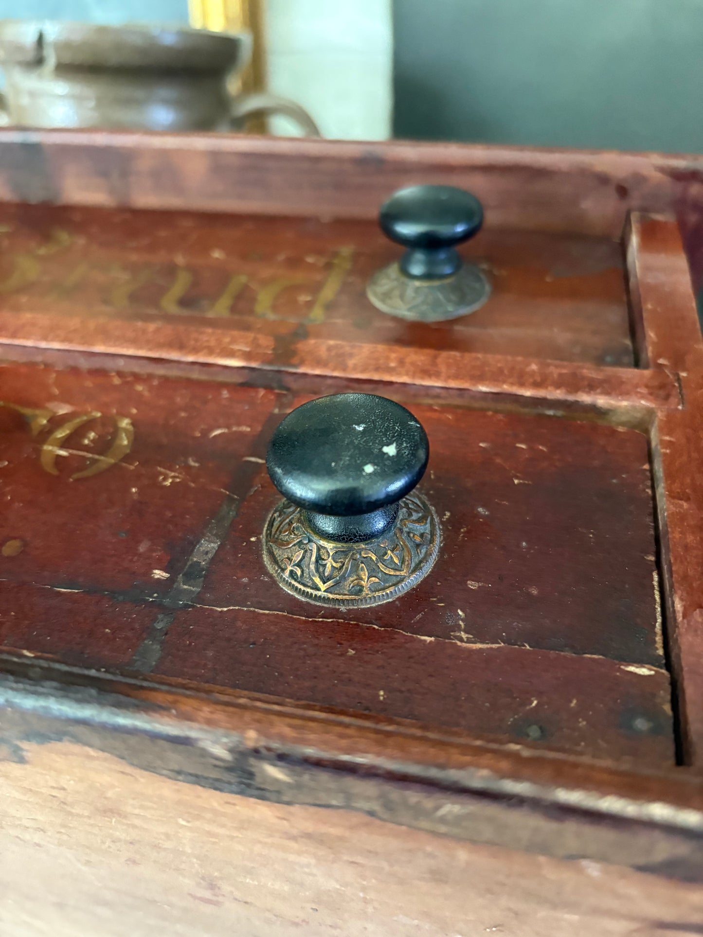 Antique A.W. Co “Roll Braid” Victorian spool drawer cabinet