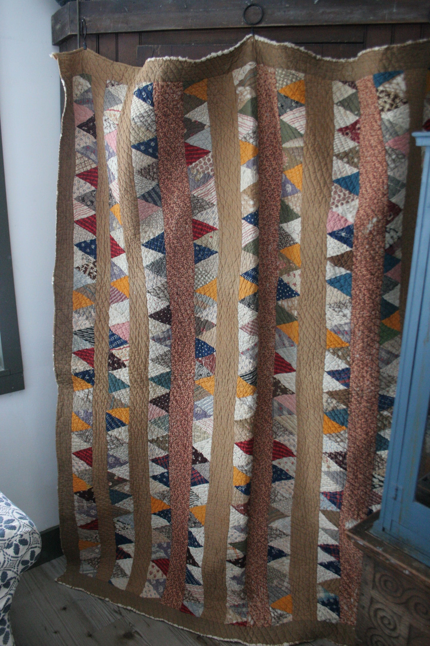 Antique early flying geese quilt