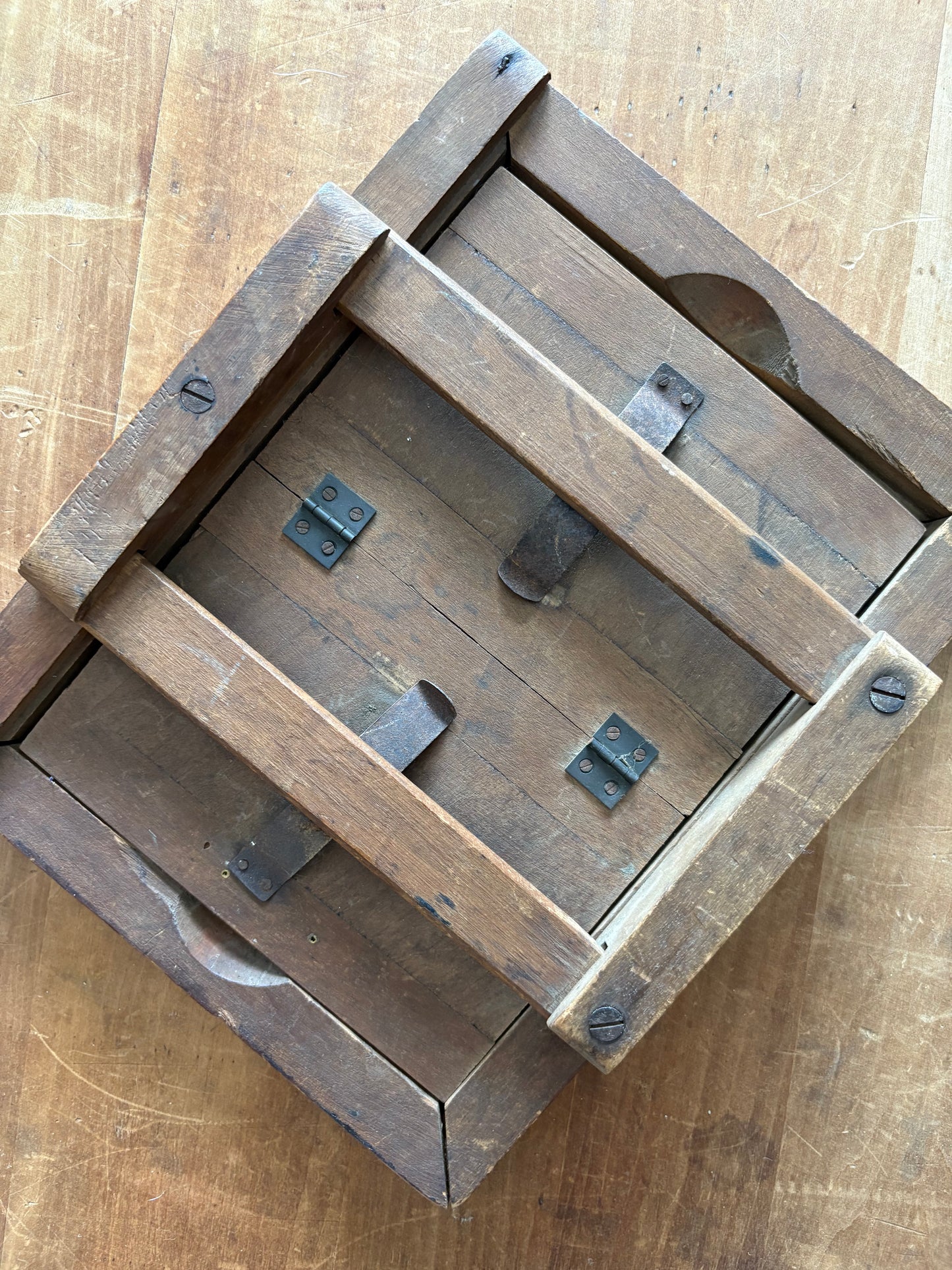 Antique wooden flower press