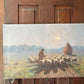 Antique signed 1919 sheep painting
