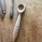 Antique primitive chunky wooden salt spoon