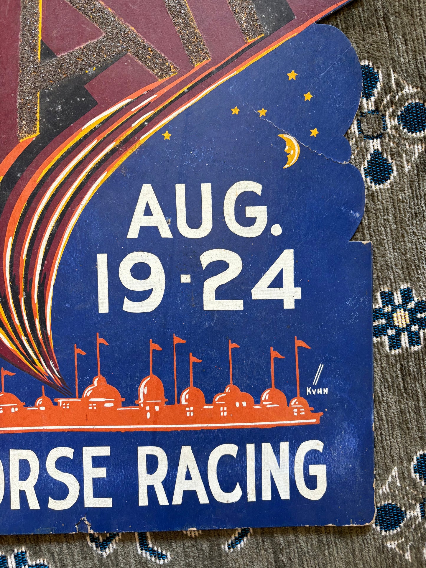 Vintage Fair cardboard poster | horse racing