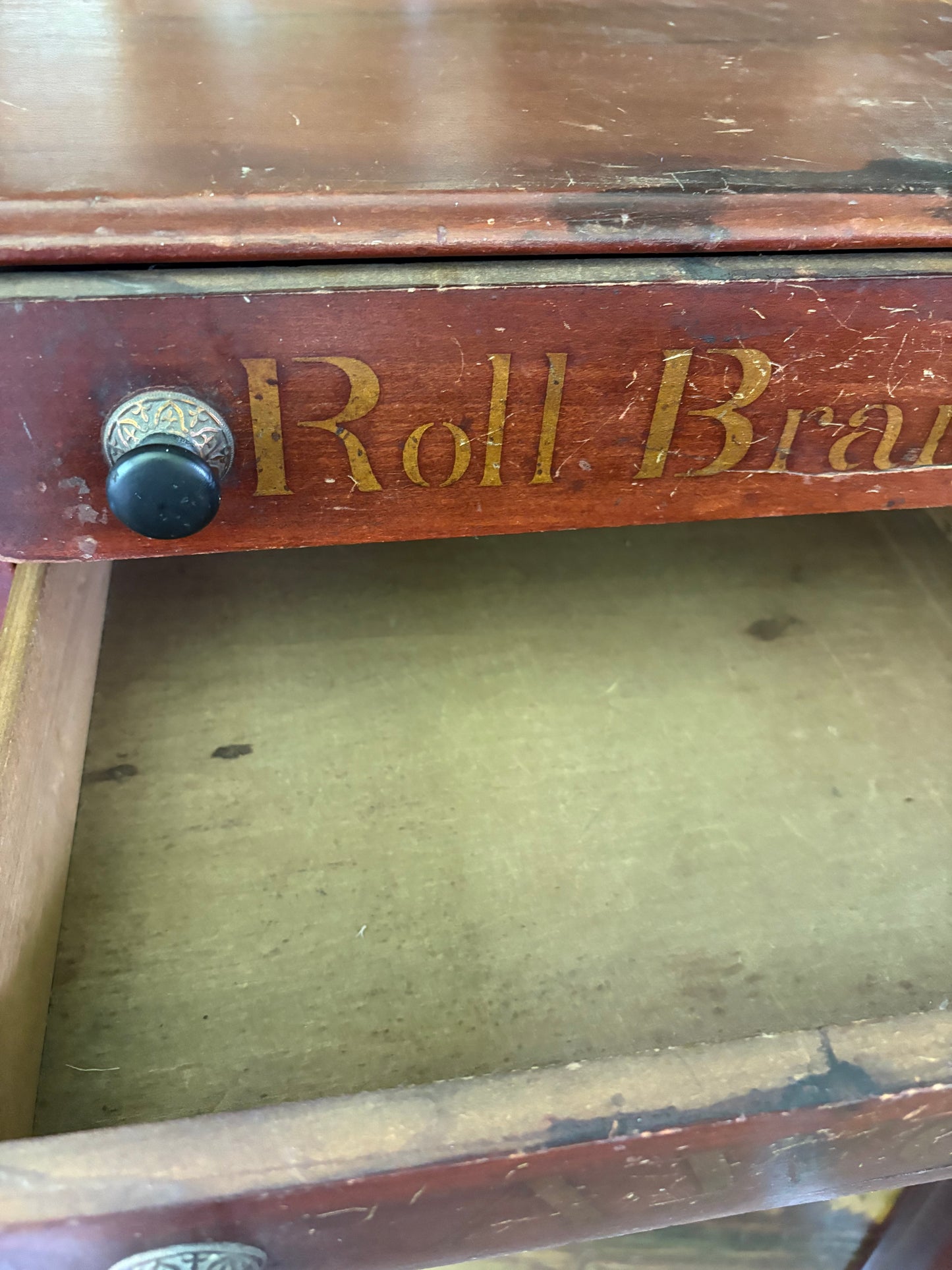 Antique A.W. Co “Roll Braid” Victorian spool drawer cabinet