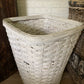 Antique white painted splint wood hamper/basket