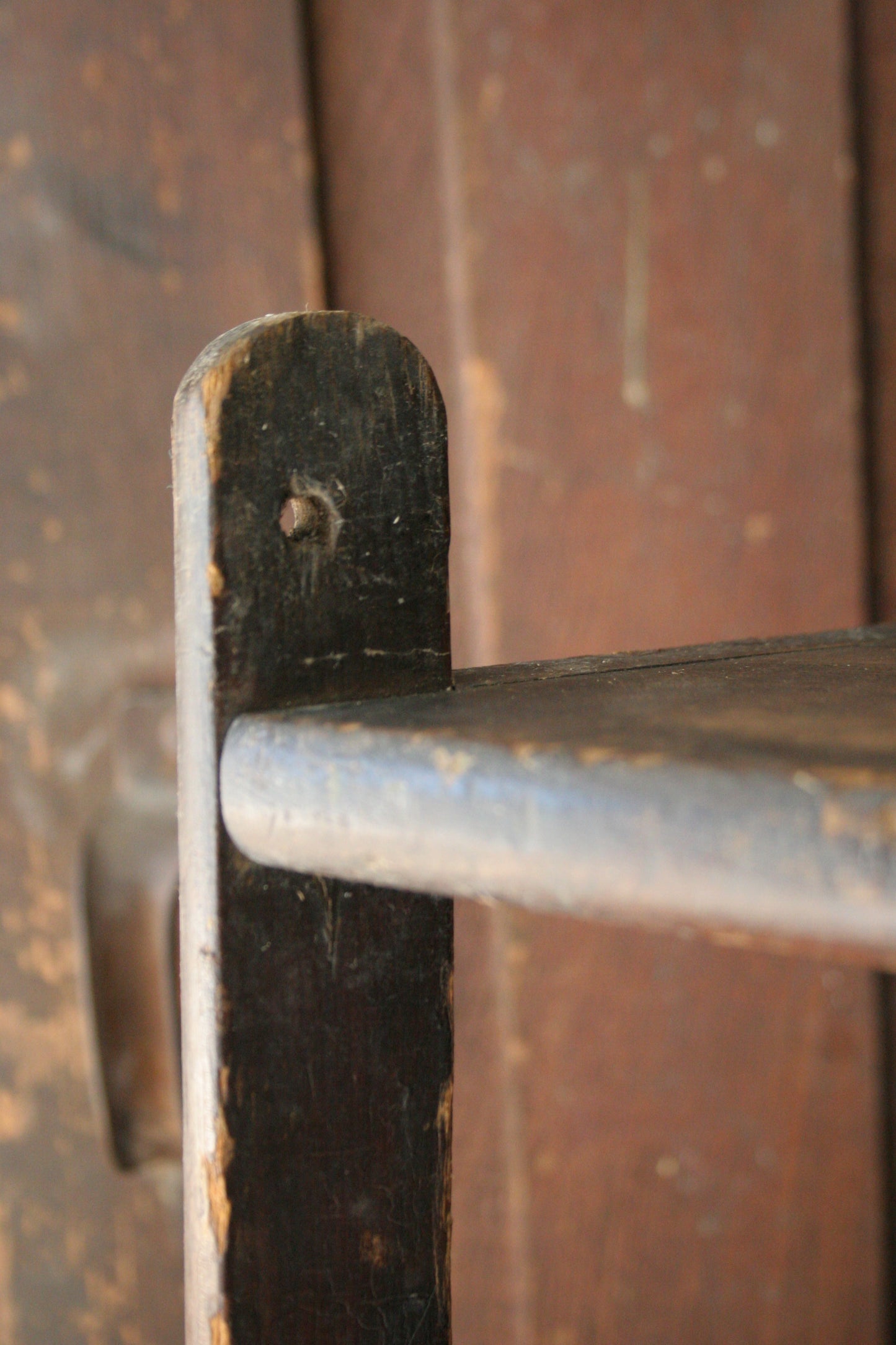 Antique primitive wooden corner shelf