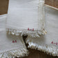 Antique French red monogram tea towels