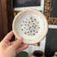 Antique ironstone dairy soap strainer