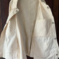 Vintage French chore coat reworked with French ticking stripe fabric