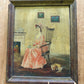 Antique painting of woman in pink dress