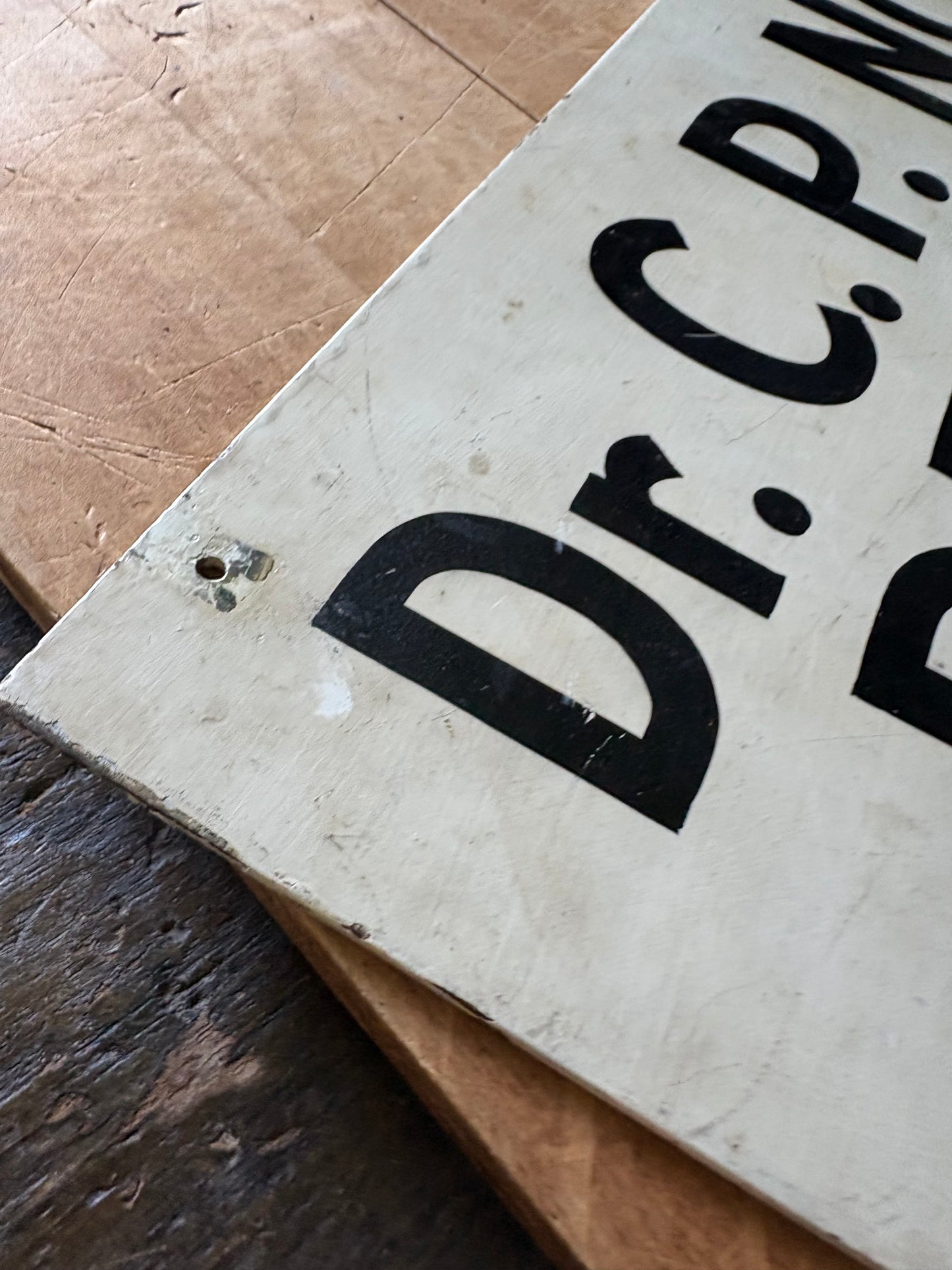 Antique metal DENTIST sign - Double sided