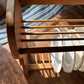 Vintage wooden wall plate rack with scallop detail