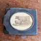 Antique 1800s rare livestock matchbox holder
