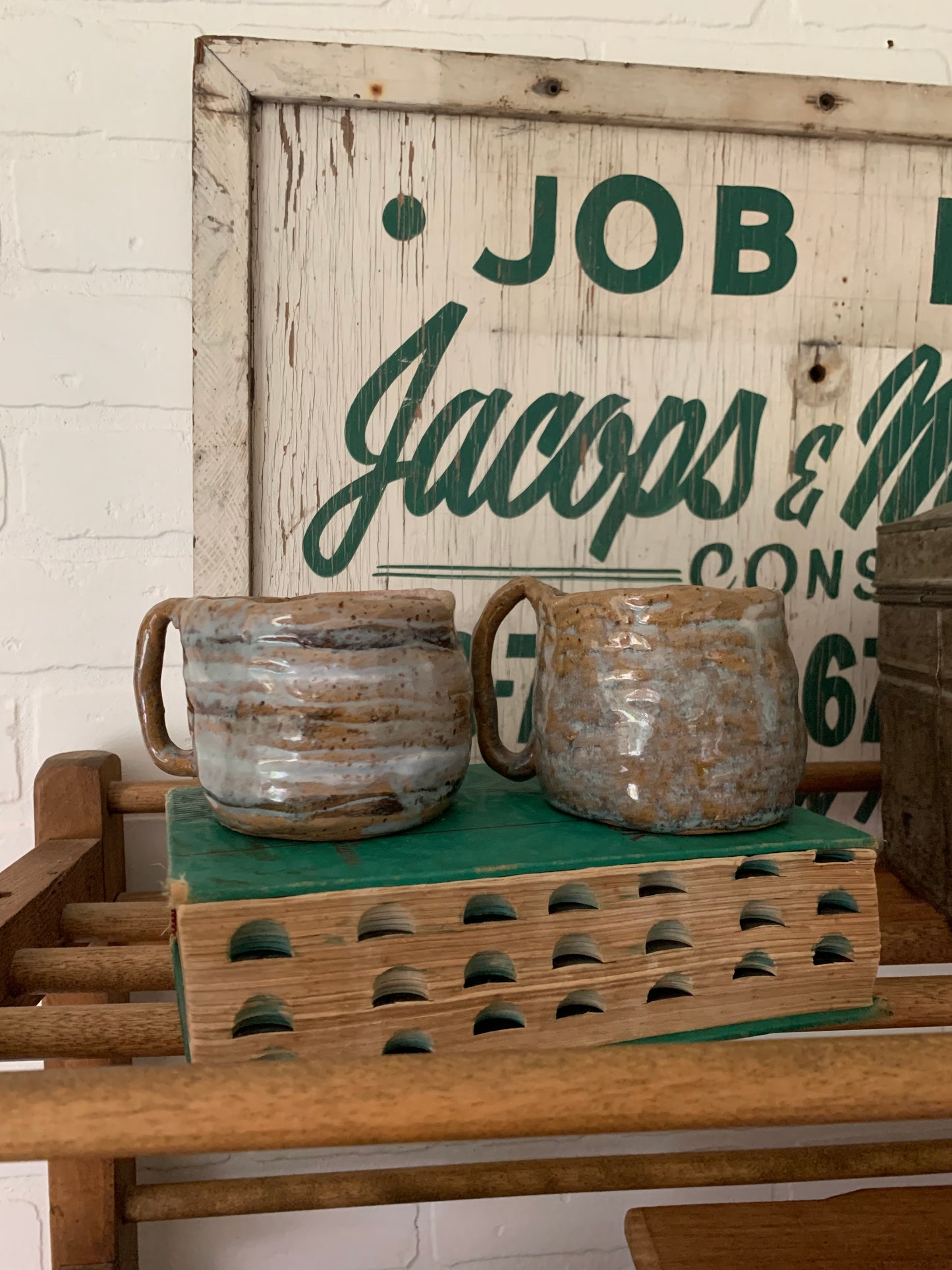 Vintage handmade pottery mugs