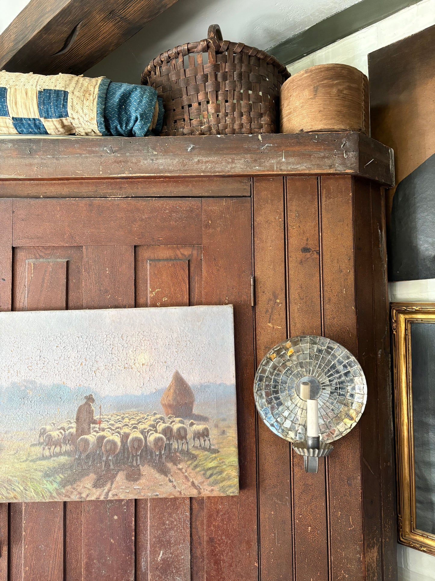 Vintage electric mirrored wall sconce