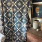 Early Antique star pattern quilt | indigo blue