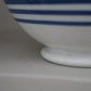 Antique blue stripe footed bowl