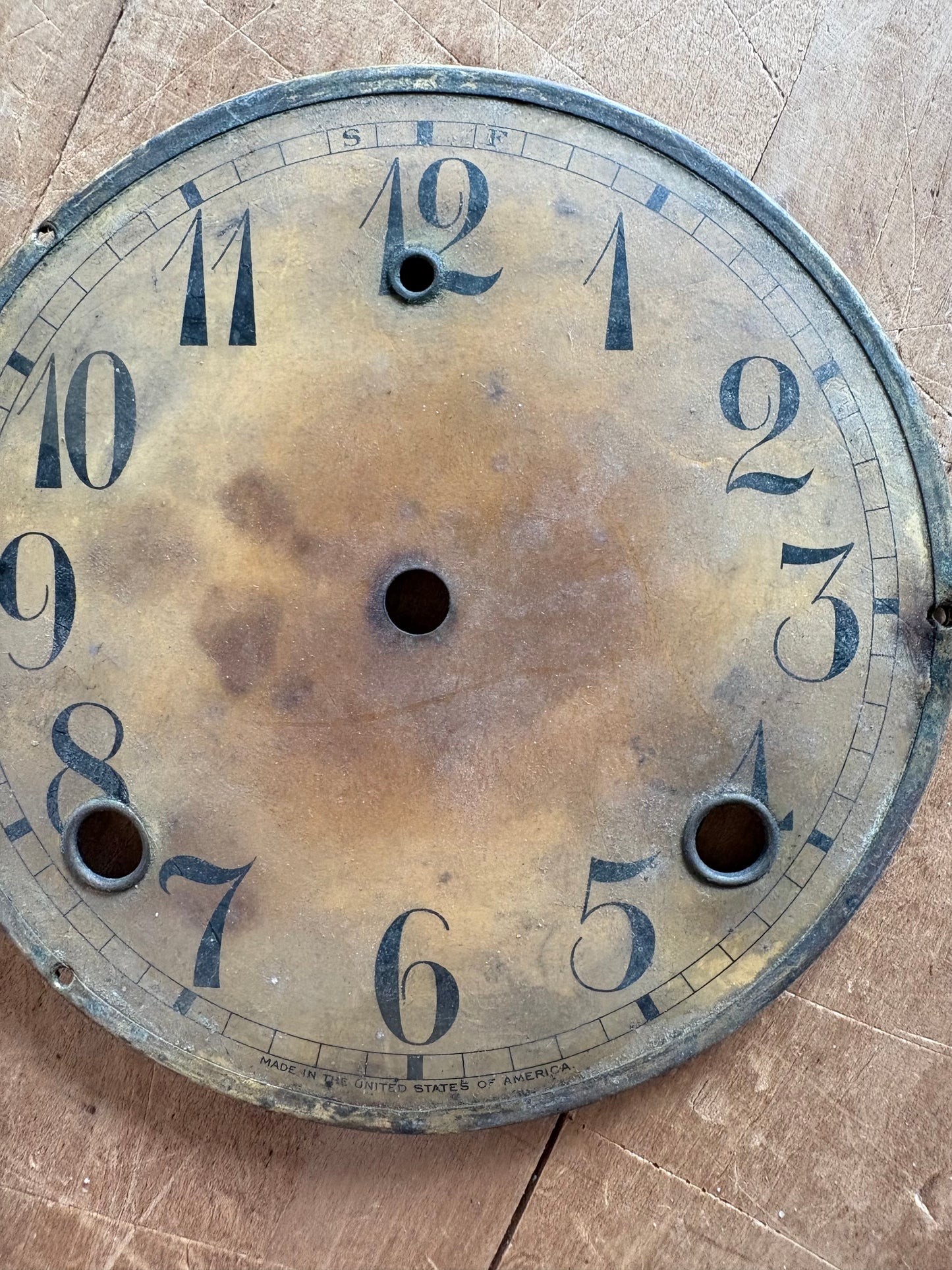 Vintage metal clock face set of two