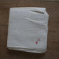 Antique French red monogram tea towel
