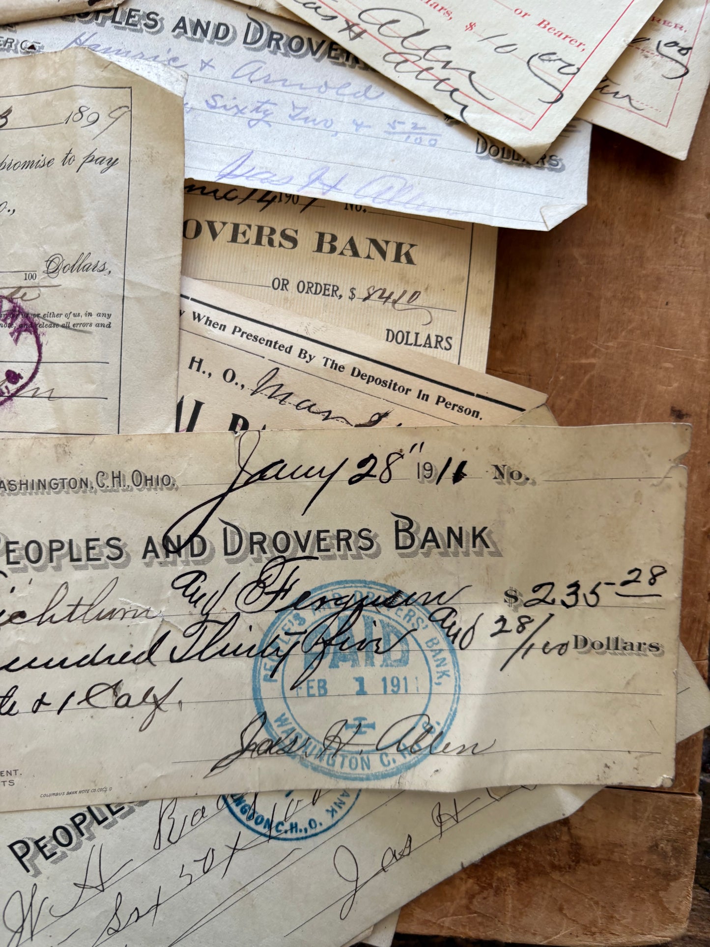 American paper ephemera | bank checks, receipts, and invoices from Ohio businesses dated between 1889 and 1916