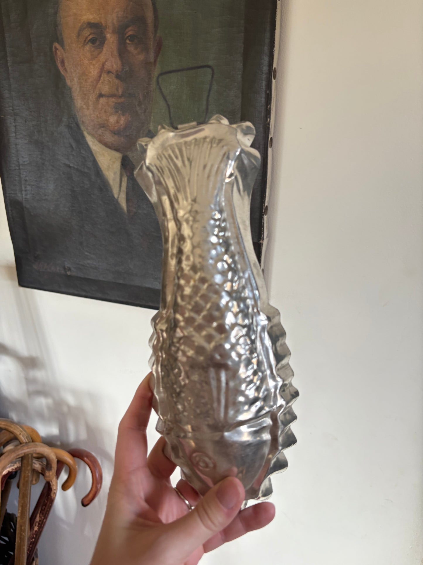 Vintage tin fish mold