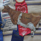 Antique fair poultry ribbons & metal cow