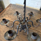 Antique wrought iron candle chandelier