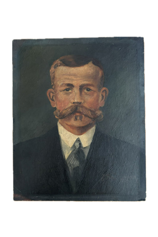 Antique portrait of man on board