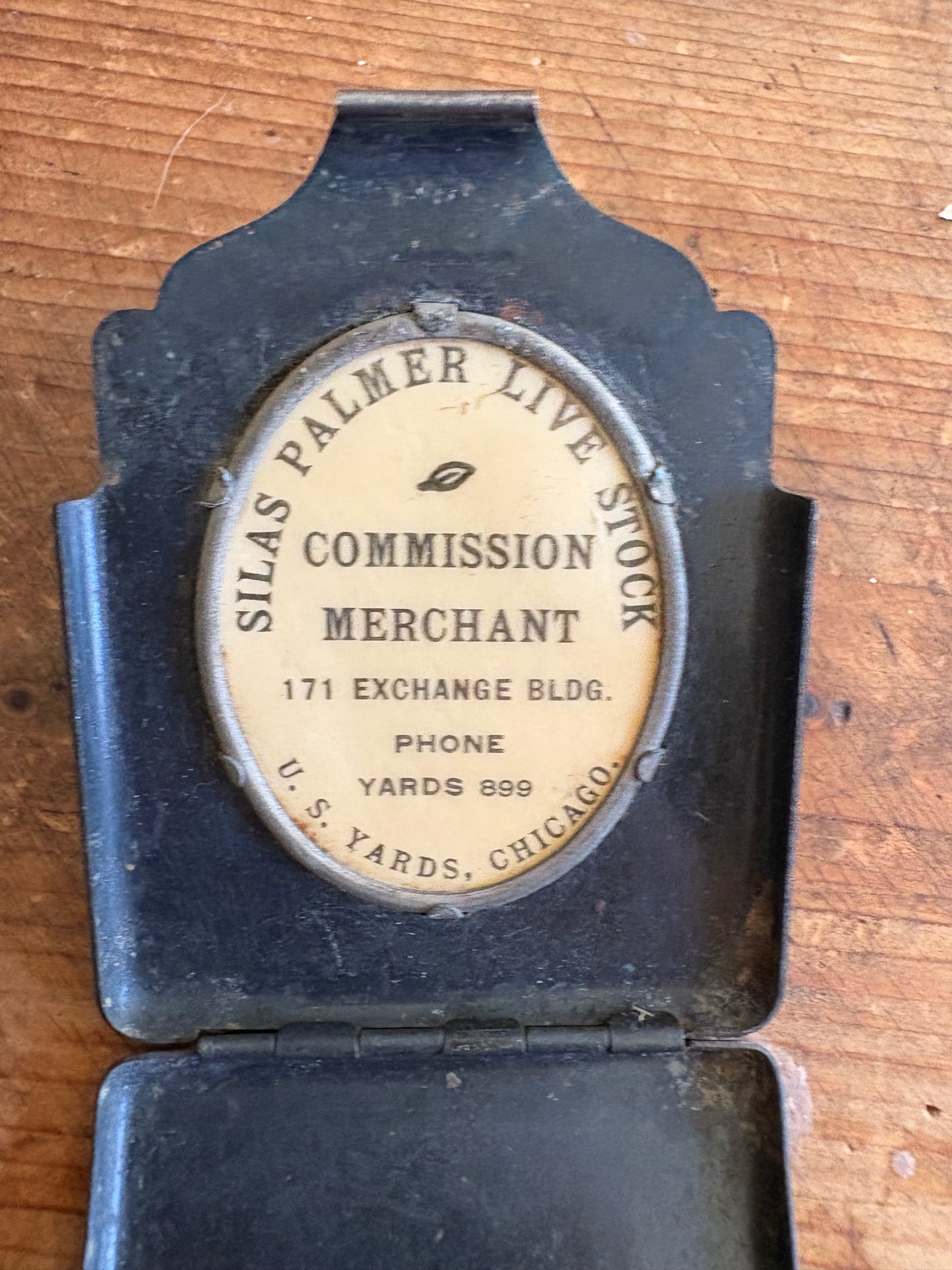 Antique 1800s rare livestock matchbox holder