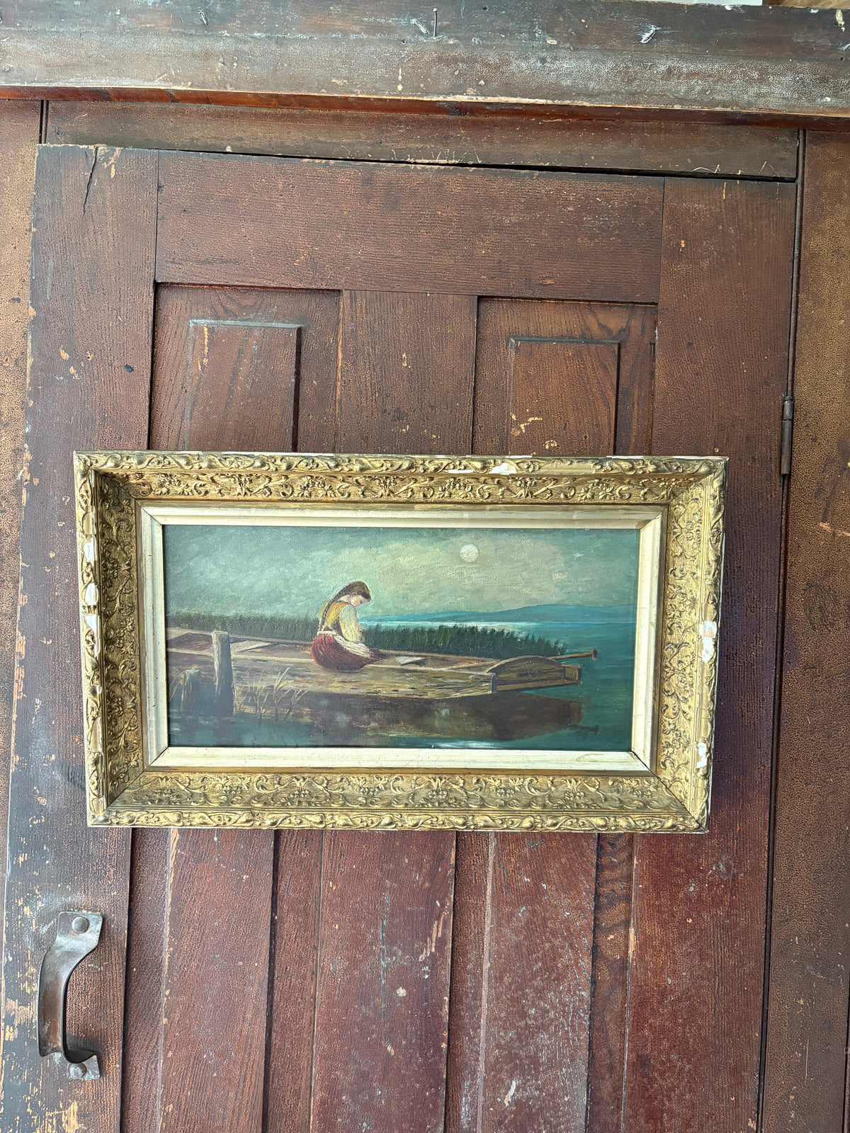 Antique Painting After Heinrich Vosberg "Alone & Forsaken" Amateur copy