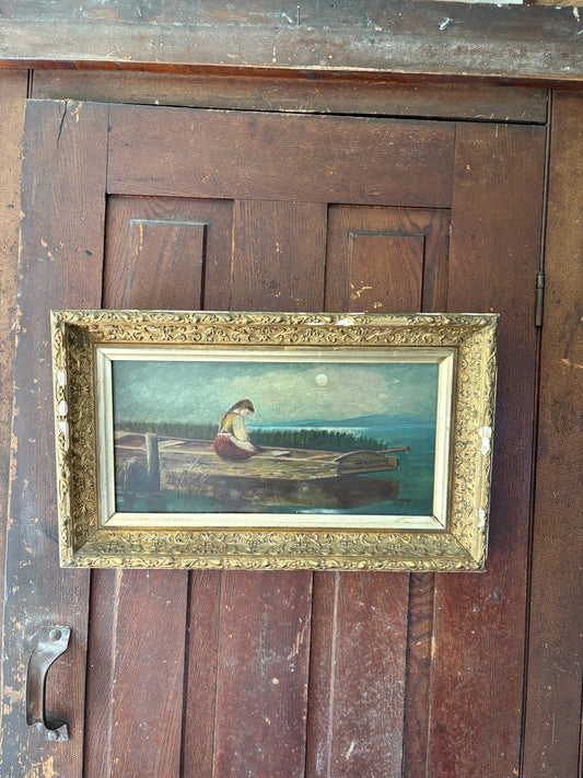 Antique Painting After Heinrich Vosberg "Alone & Forsaken" Amateur copy