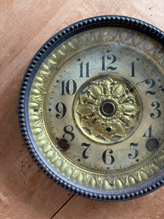 Vintage metal clock face